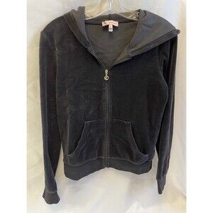 Juicy Couture Velour Zip Up Hoodie Gray Size M